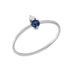 souli colored stone and diamond prong set stackable hand pulled wire ring