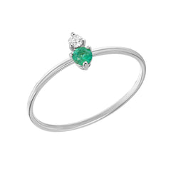 souli colored stone and diamond prong set stackable hand pulled wire ring