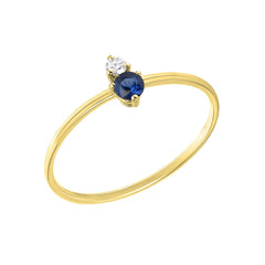 souli colored stone and diamond prong set stackable hand pulled wire ring