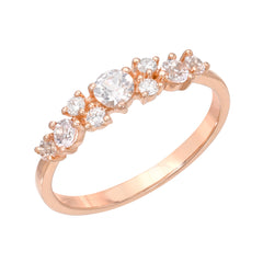 morganite and diamond jumble bridal band
