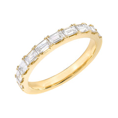 14k gold band halfway prong-set with east-west baguette diamonds
