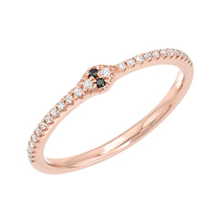 14k rose gold and diamond serpent ouroboros ring
