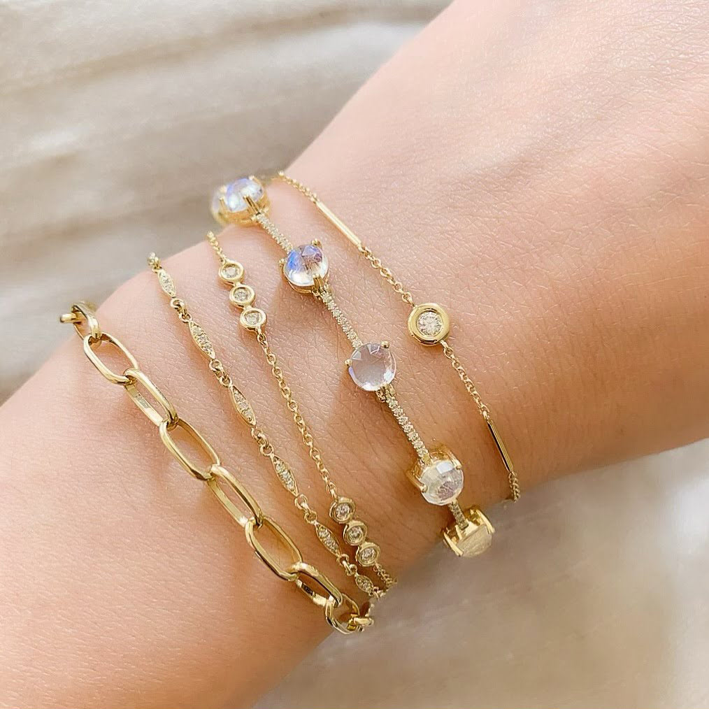 Marquee Gold & Cluster Diamond Bracelet – Velvet Box Jewels
