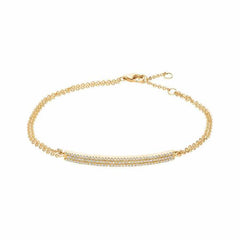 diamond pave bar bracelet in yellow gold