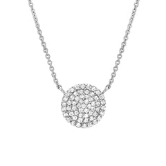 8mm diameter diamond pave disc necklace