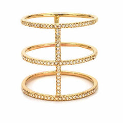 royal ring with diamonds in yellow gold