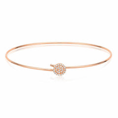 round pave hook bangle with diamonds in rose gold