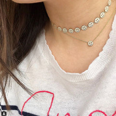 fun playful smiley face necklace