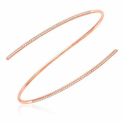 spiral cuff with diamonds in rose gold