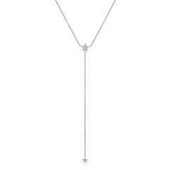 star mini lariat necklace in white gold